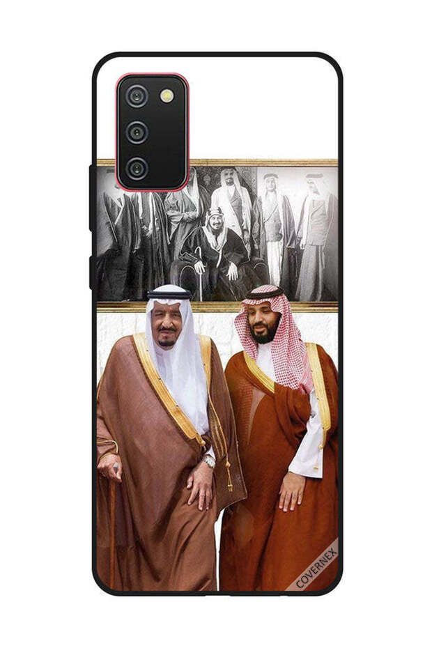 غطاء حماية لهاتف سامسونج جالاكسي A02s/F02s الملك سلمان وولي العهد يتحدثان أثناء المشي