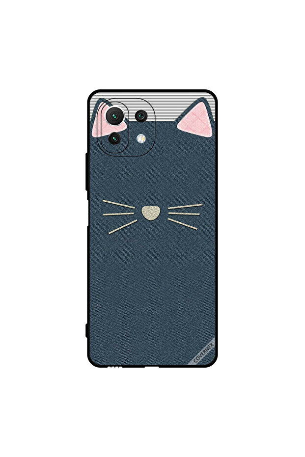 Protective Case Cover For Xiaomi Mi 11 Lite Cat Leather Pattern