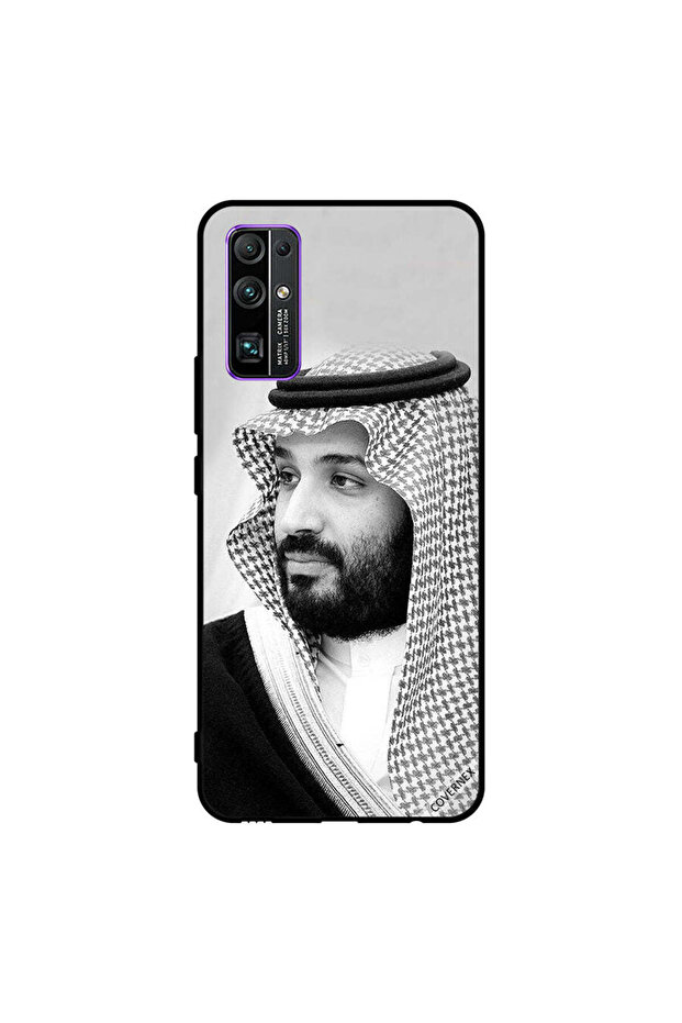 غطاء حماية لهاتف Honor 30 صورة محمد بن سلمان بالأبيض والأسود