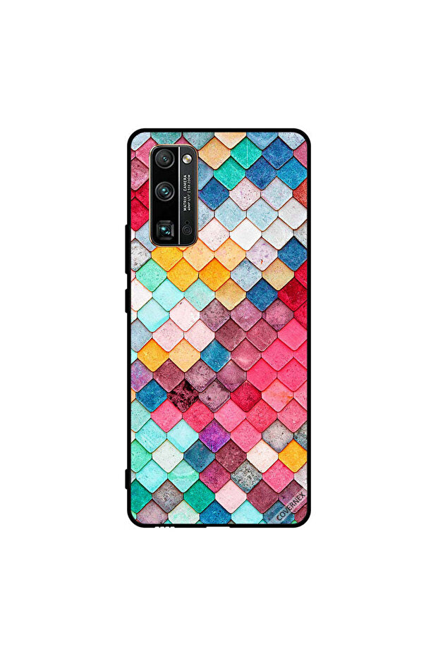 غطاء حماية لهاتف Honor 30 Pro بنمط مربع ماسي