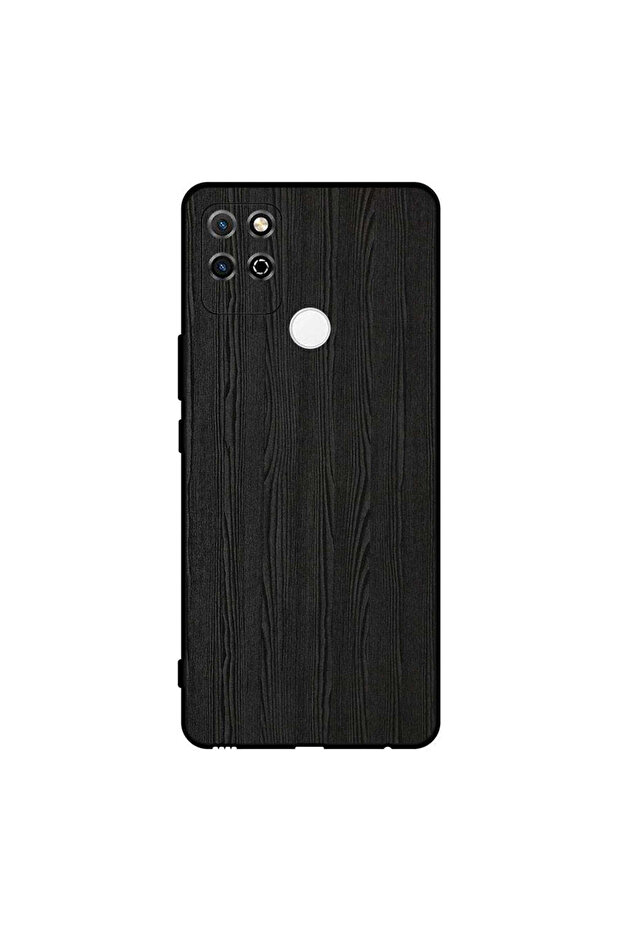 غطاء حماية لهاتف Honor Play 5T بنمط خشبي أسود