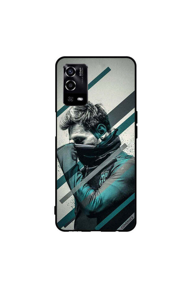 غطاء حماية لهاتف Oppo A55/56 وجه ميسي المختبئ