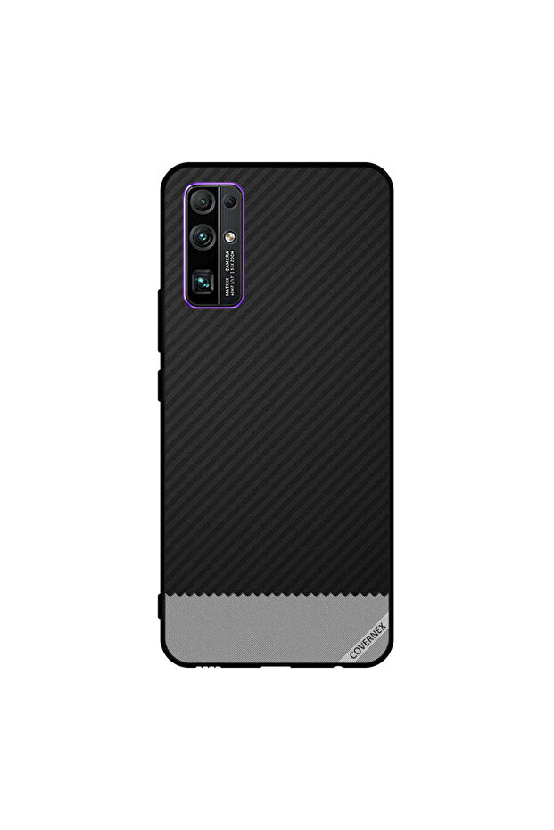 غطاء حماية لهاتف Honor 30 بنمط خطوط سوداء ورمادية
