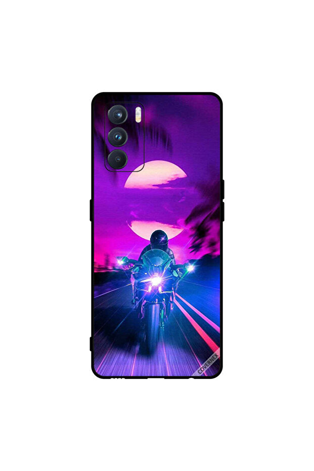 غطاء حماية لهاتف Oppo K9 Pro Biker Leaving Moon Behind