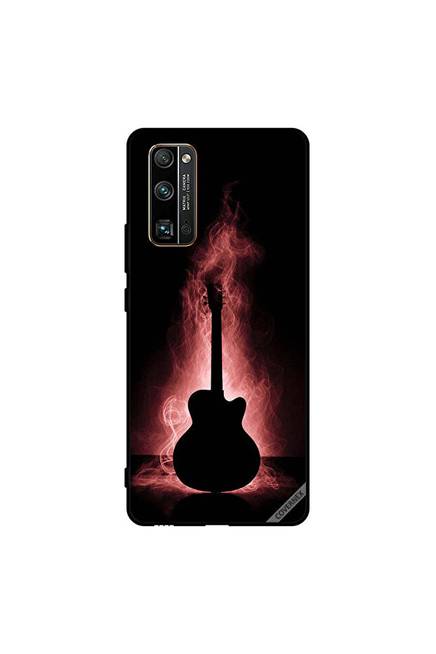 غطاء حماية لهاتف Honor 30 Pro بتصميم انعكاس جيتار في الظلام