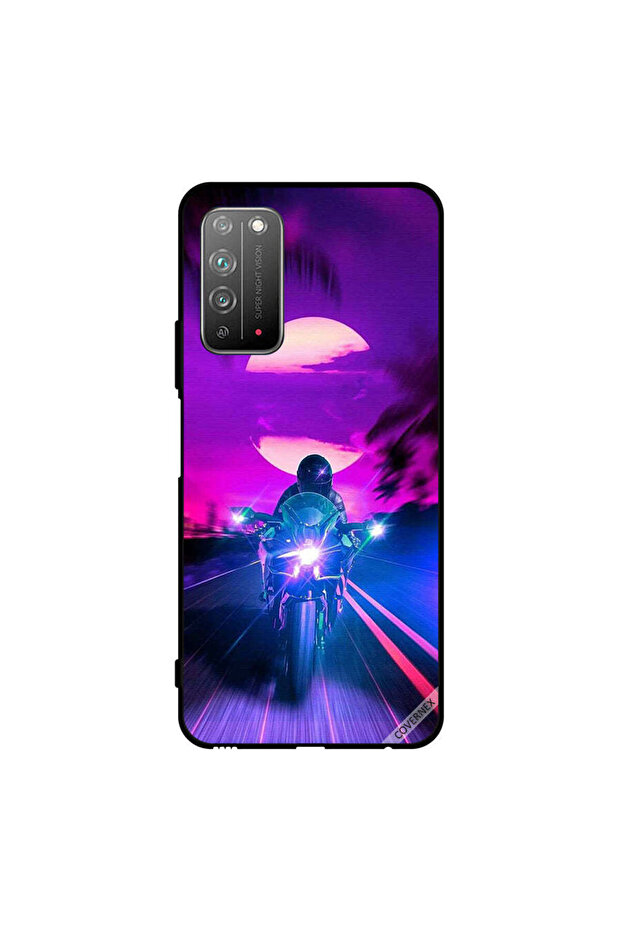 غطاء حماية لهاتف Honor X10 5G Biker Leaving Moon Behind