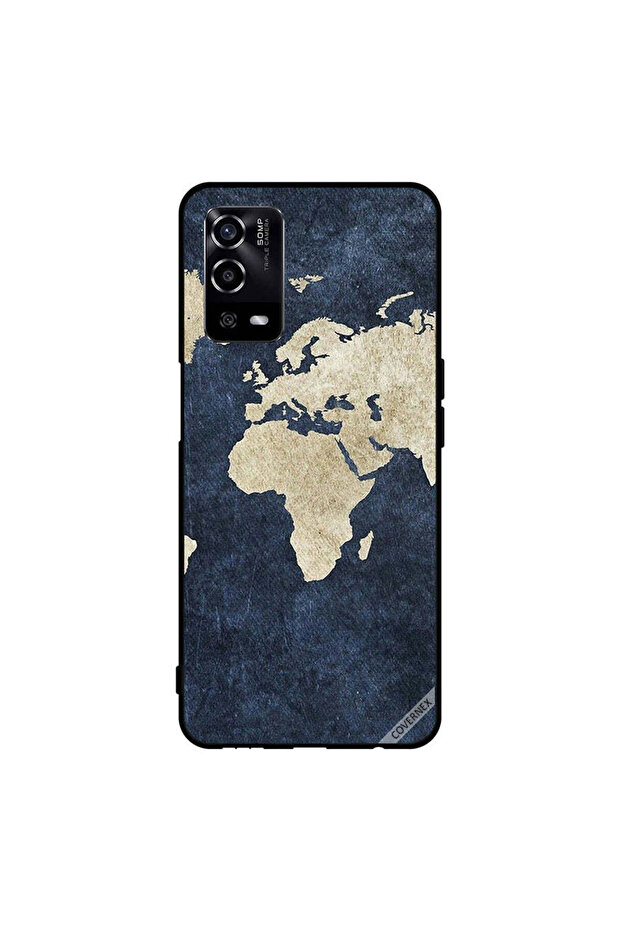Protective Case Cover For Oppo A55/56 Map On Jeans Pattern