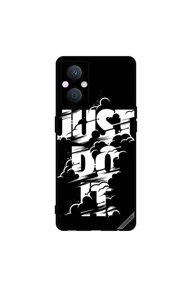 غطاء حماية لهاتف Oppo A96 - Just Do It - أبيض وأسود