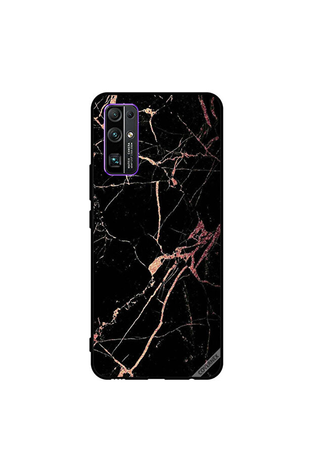 Protective Case Cover For Honor 30 Racked Black Marble Pattern