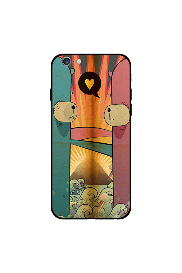 غطاء حماية لهاتف iPhone 6s Plus برسومات كرتونية حب