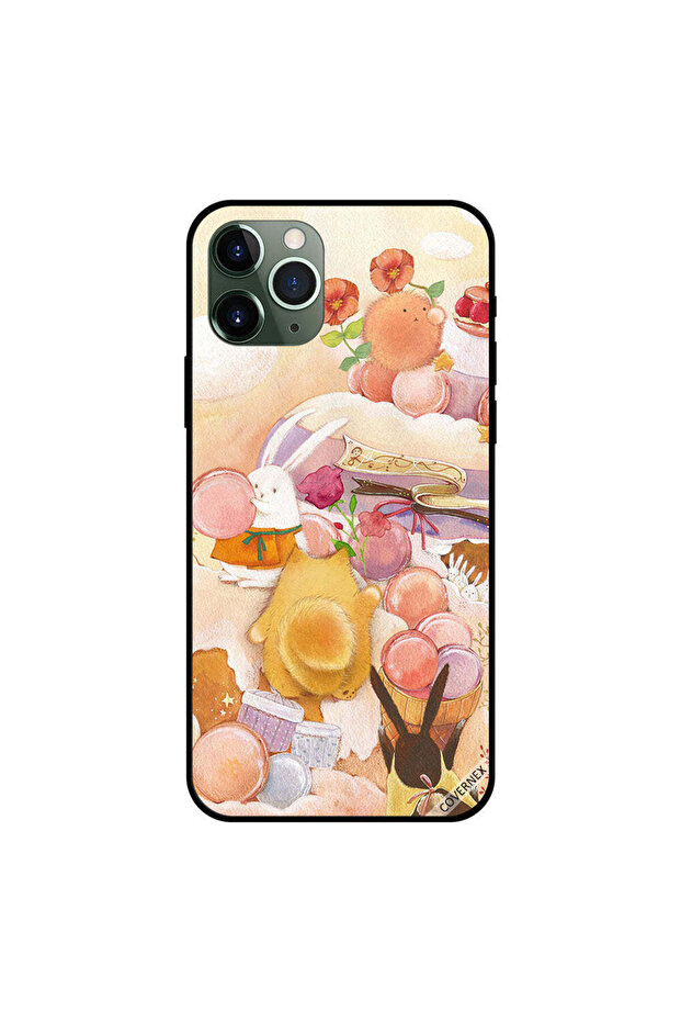 غطاء حماية لجهاز iPhone 11 Pro Max بتصميم أرنب مرح