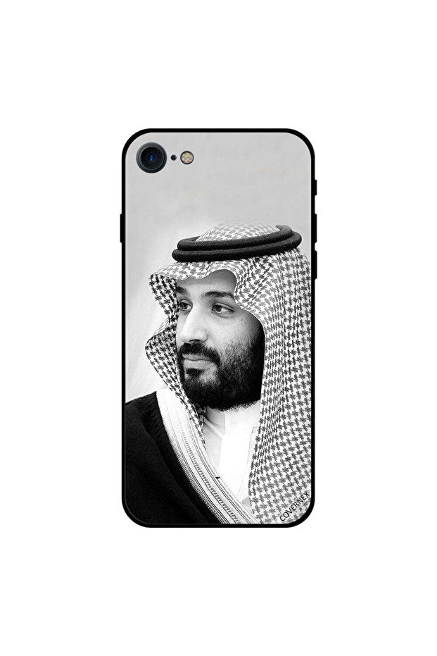 غطاء حماية آيفون 7 صورة محمد بن سلمان بالأبيض والأسود