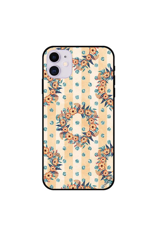 غطاء حماية لجهاز iPhone 11 بأشكال زهور دائرية