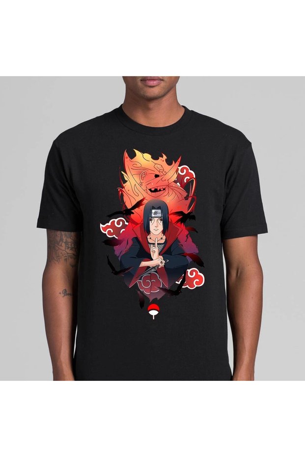 Anime Patterned Unisex Men's T-Shirt Naruto Itachi Uchiha