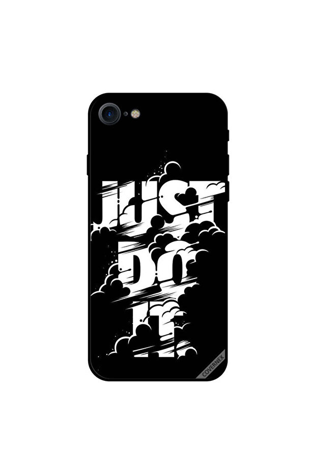 غطاء حماية لجهاز iPhone 8 مطبوع عليه Just Do It باللونين الأبيض والأسود