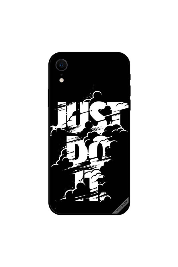 غطاء حماية iPhone XR - Just Do It - أبيض وأسود