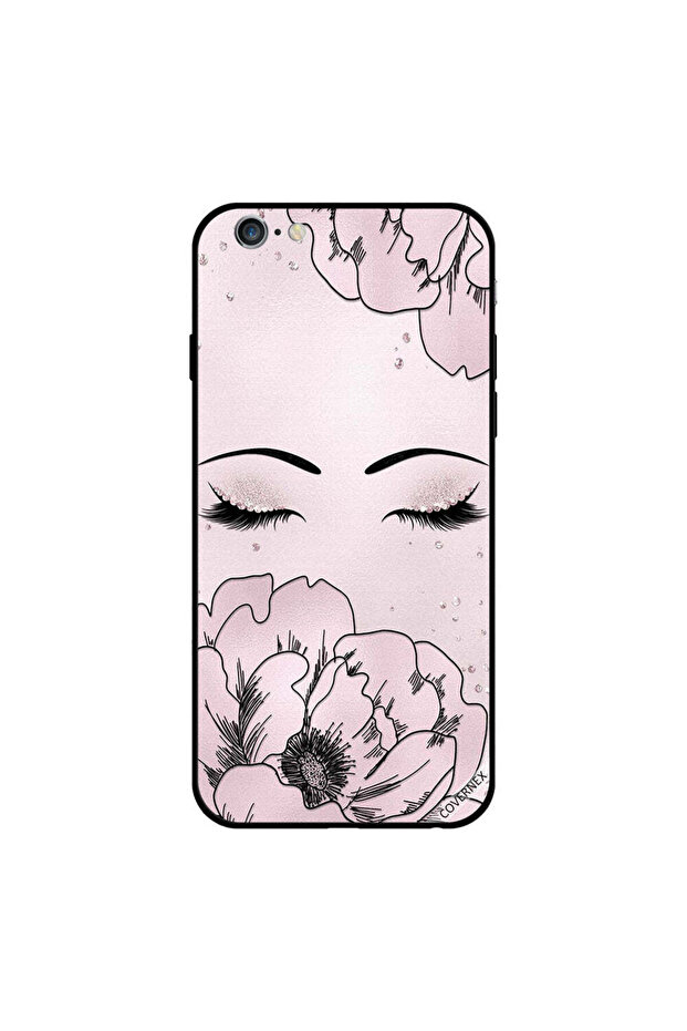 غطاء حماية لجهاز iPhone 6 Plus رموش وزهرة
