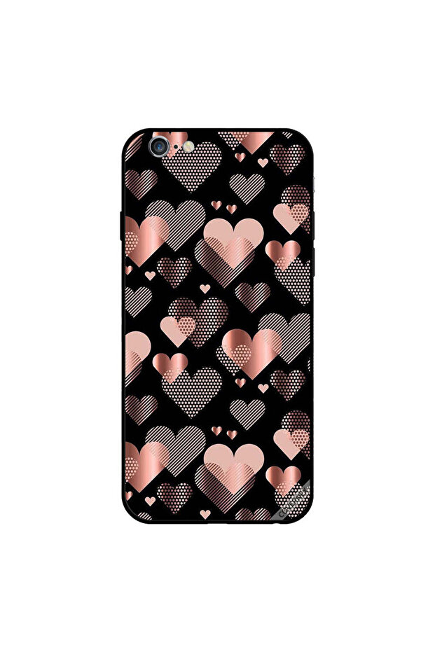 غطاء حماية iPhone 6 برسومات قلوب لامعة