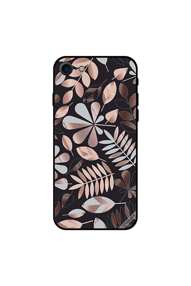iPhone 8 Case Cover Silver Brown Feathers