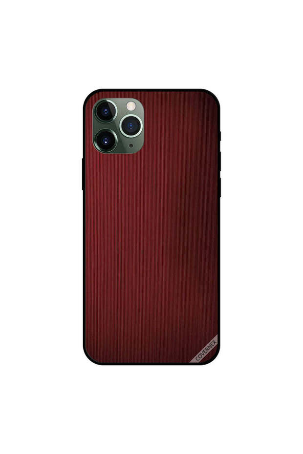 غطاء حماية لجهاز iPhone 11 Pro Max بنمط خطوط حمراء داكنة
