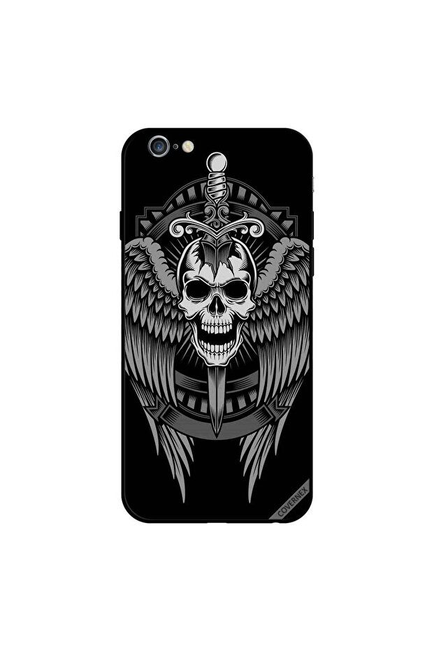 غطاء حماية لجهاز iPhone 6s بتصميم جمجمة وأجنحة نسر