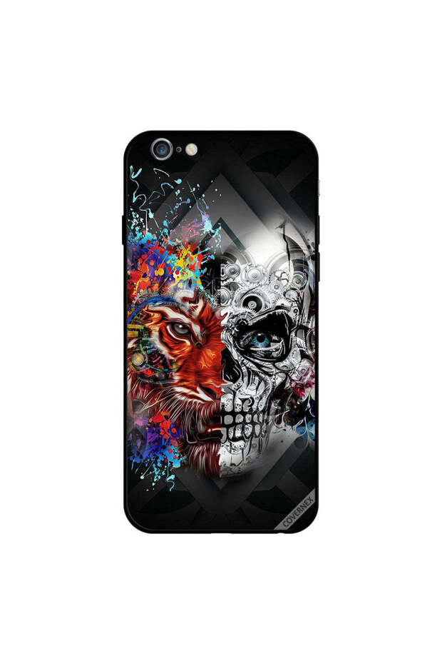 غطاء حماية لجهاز iPhone 6s Plus بتصميم أسد وجمجمة