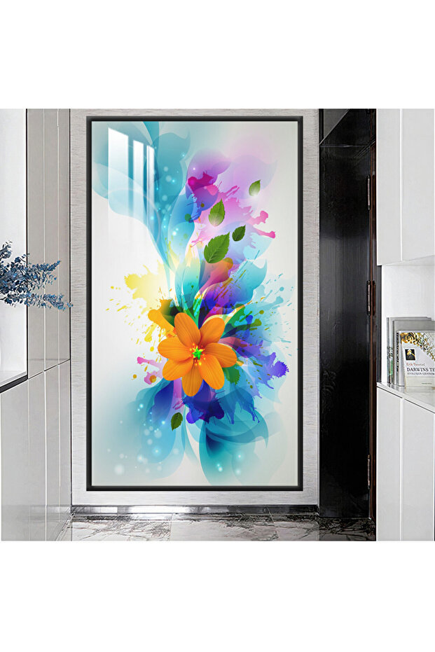 Luxury wooden wall panel with black frame and clear acrylic layer