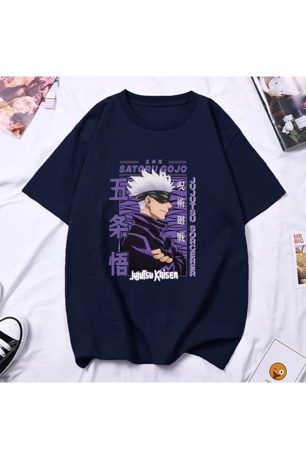 Anime Patterned Unisex Men's T-Shirt Jujutsu Line Gojo Satoru