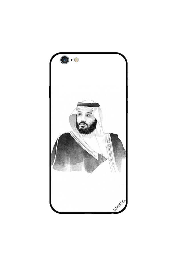 غطاء حماية لجهاز iPhone 6s محمد بن سلمان باللونين الأبيض والأسود العتيق