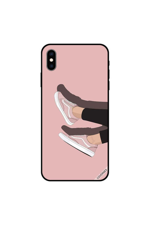 غطاء حماية لهاتف iPhone XS MAX من القماش باللون الوردي