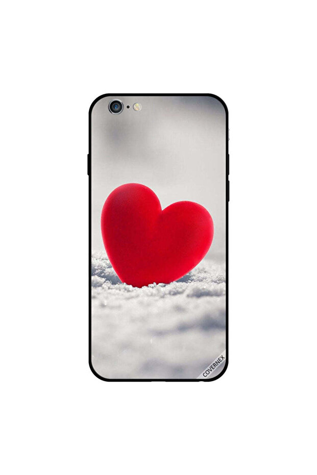 غطاء حماية لجهاز iPhone 6s Plus بتصميم قلب أحمر جميل