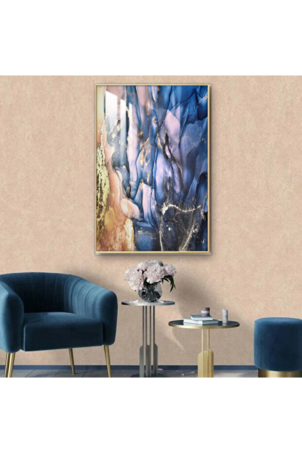 Luxury wooden wall panel with black frame and clear acrylic layer