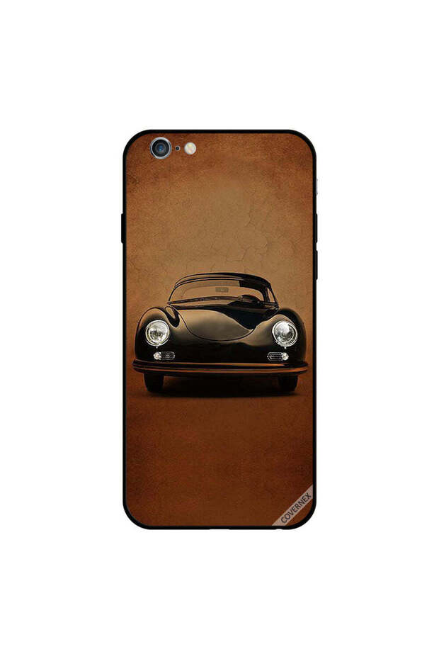 غطاء حماية لجهاز iPhone 6 Plus أسود بتصميم سيارة كلاسيكية