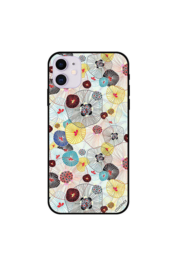 غطاء حماية لجهاز iPhone 11 بنقشة زهور على شكل ريشة - 1