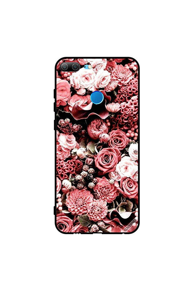 غطاء حماية لهاتف Honor 9 Lite - لون الخوخ والورود 2