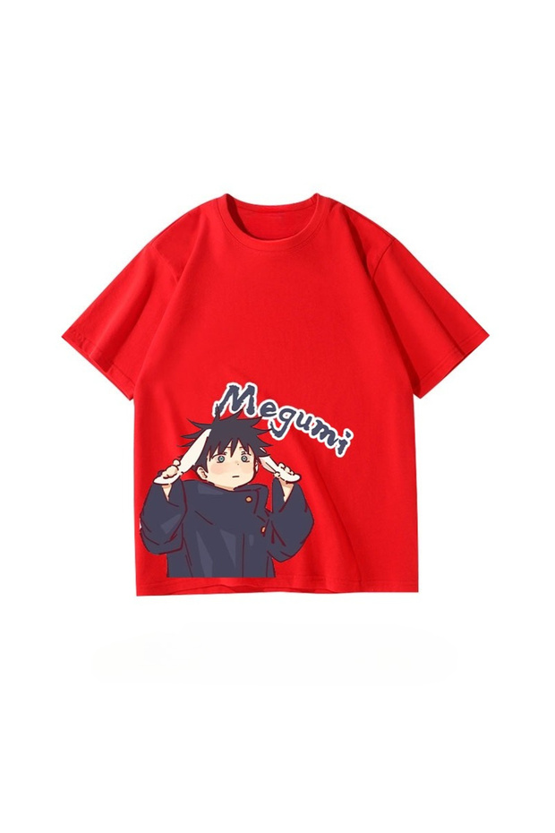 Anime Pattern Unisex Men's T-Shirt Jujutsu Line Fushiguro Megumi 