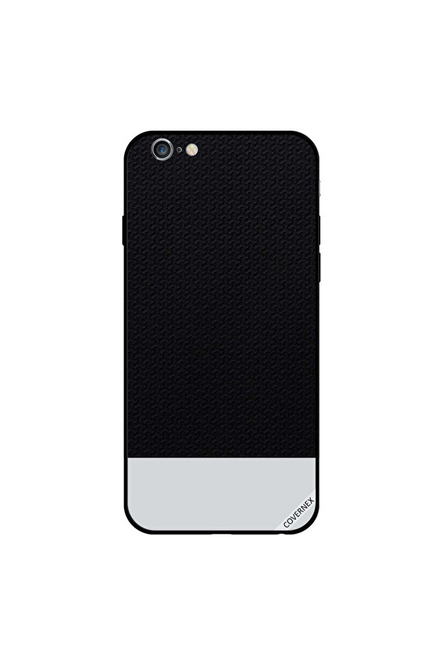 غطاء حماية لجهاز iPhone 6 Plus بنمط جلدي أسود ومسامير