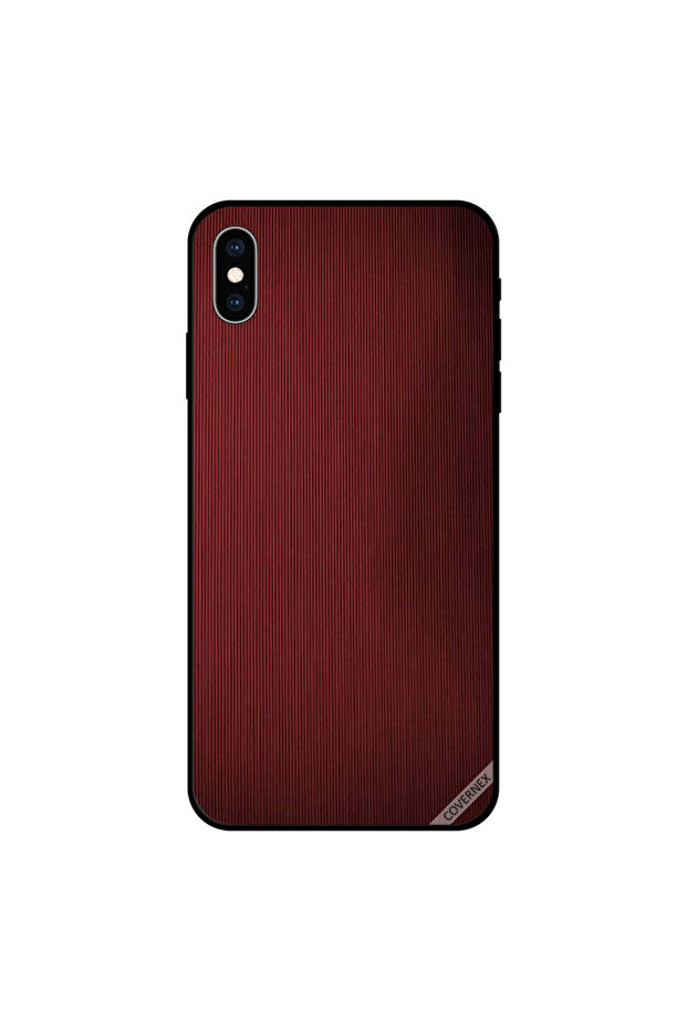 غطاء حماية لهاتف iPhone XS MAX بنقشة خطوط حمراء داكنة