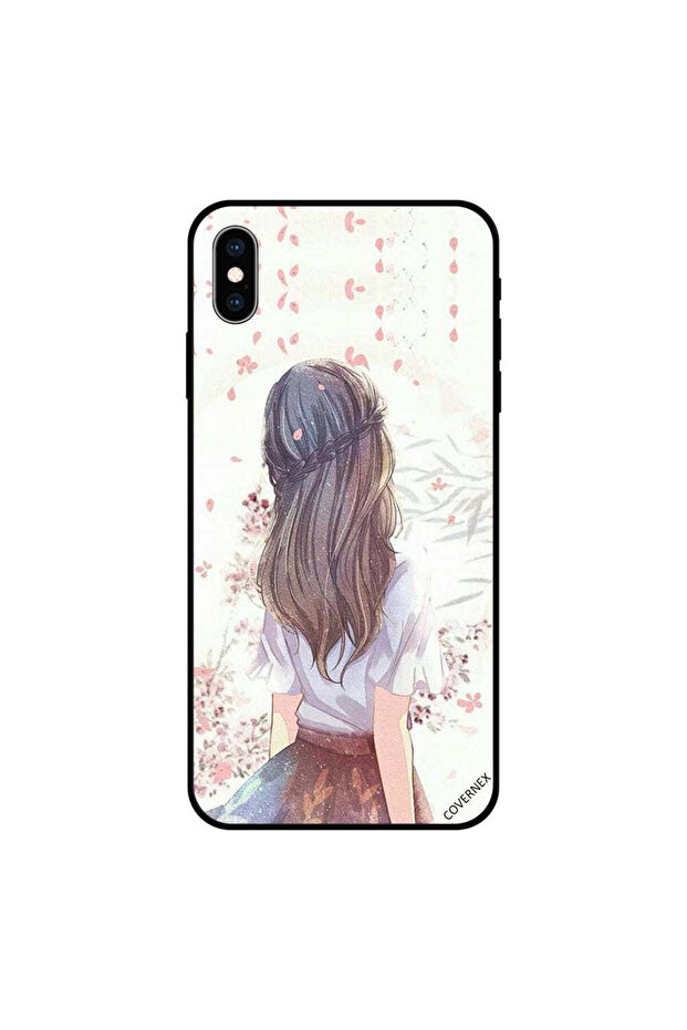 غطاء حماية لهاتف iPhone XS بطبعة فتاة لطيفة في تفكير عميق