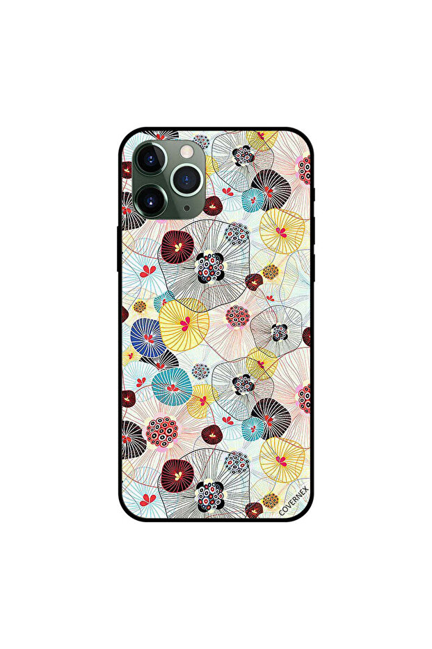 غطاء حماية لجهاز iPhone 11 Pro بتصميم ريشة ونقشة زهور - 1