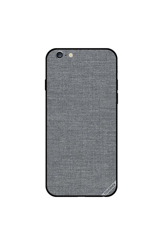 غطاء حماية لجهاز iPhone 6 Plus بنقشة قماش رمادية - 1