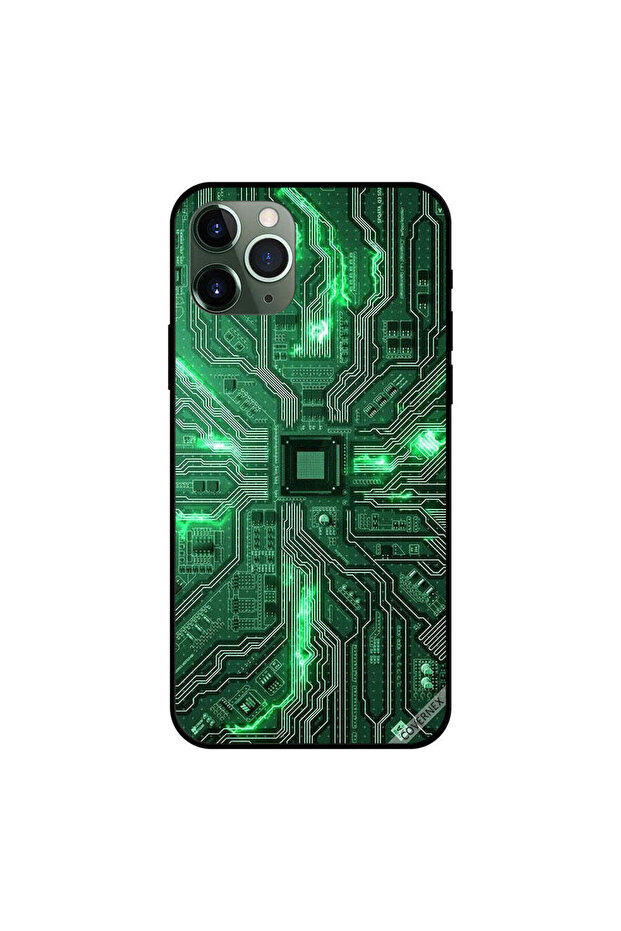 غطاء حماية لجهاز iPhone 11 Pro Max، دائري، أخضر