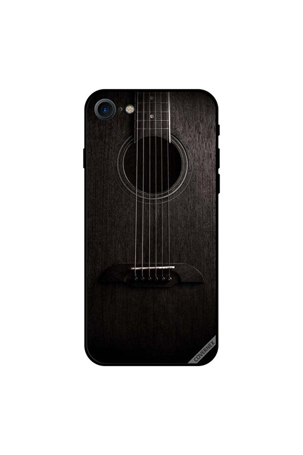 غطاء حماية لجهاز iPhone 8 بتصميم جيتار أسود