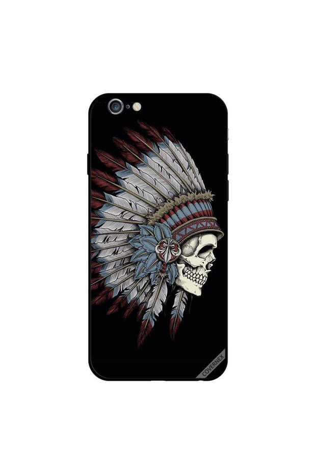 غطاء حماية لجهاز iPhone 6 بتصميم ريشة جمجمة