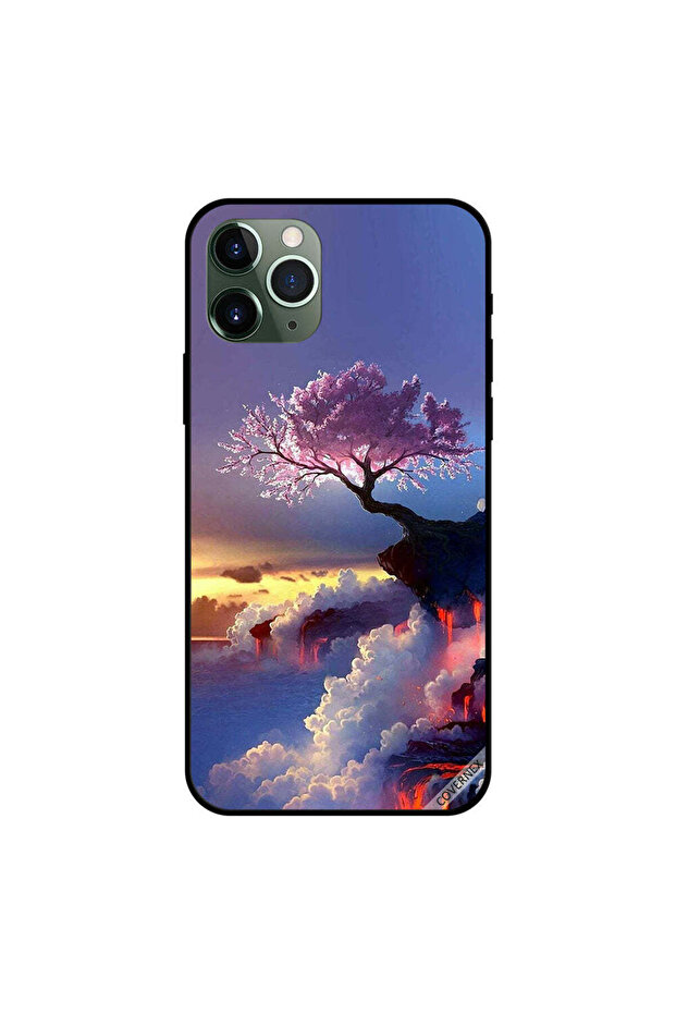 غطاء حماية لجهاز iPhone 11 Pro Max بطبعة غيوم شتوية على البحر
