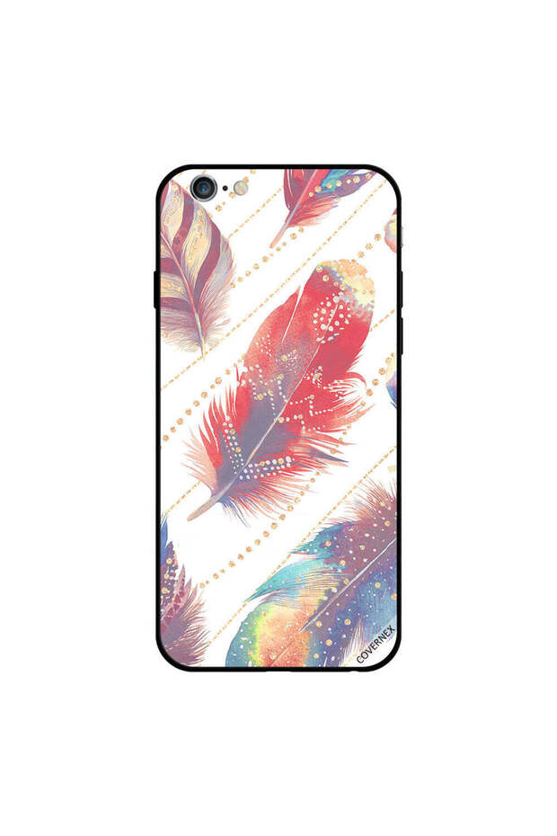 غطاء حماية لجهاز iPhone 6s Plus، ريش ملون