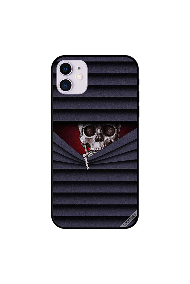 غطاء حماية لجهاز iPhone 11 بتصميم جمجمة