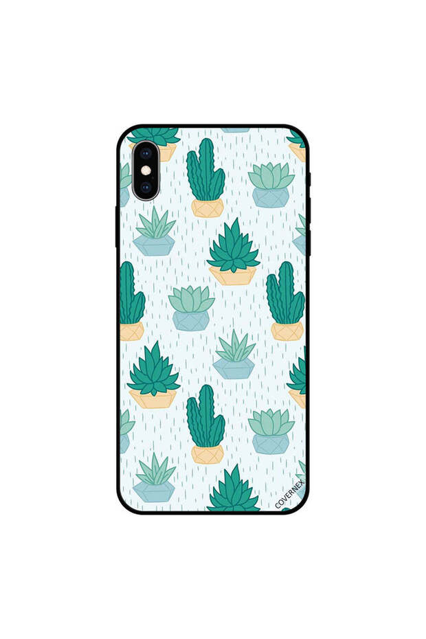 iPhone X Case Cover Green Cutus Pattern
