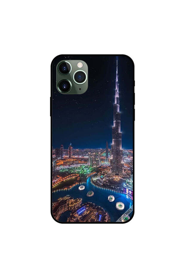 غطاء حماية لجهاز iPhone 11 Pro Max منظر ليلي لوسط المدينة