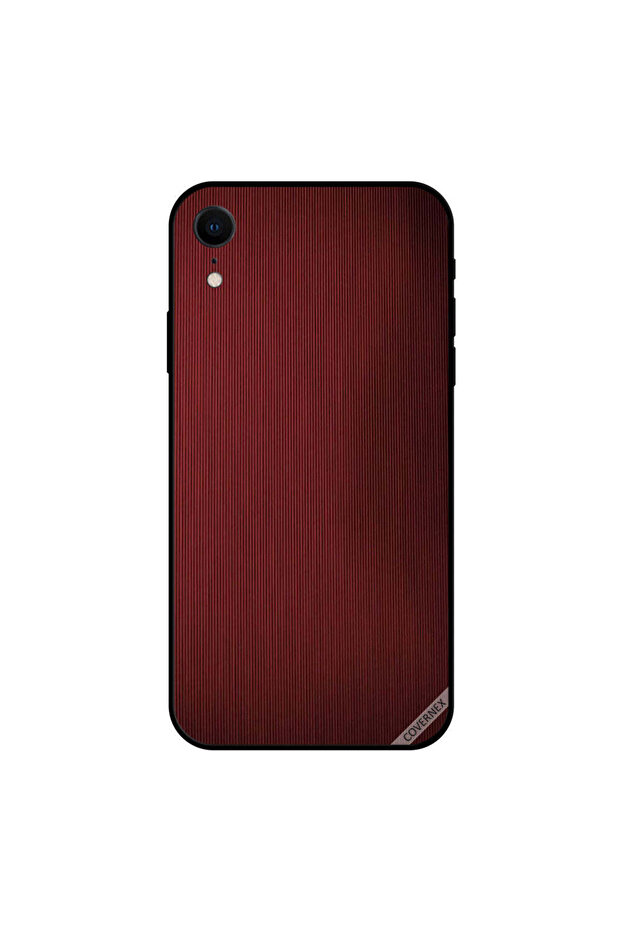 غطاء حماية لجهاز iPhone XR بنمط خطوط حمراء داكنة